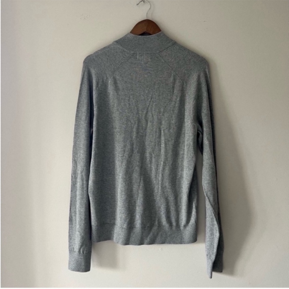 Brooks Brothers Light Gray Half Zip Sweater Prima Cotton Size Medium NWOT - Picture 2 of 10